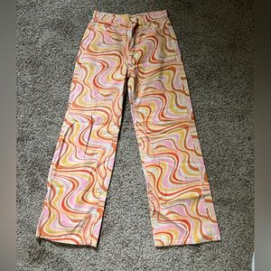 colorful printed high waisted jeans!